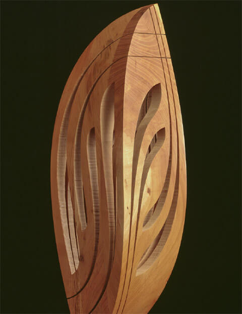 Sinus-Klothoide, 1981, Kirschbaumholz, 66 x 18 x 18 cm