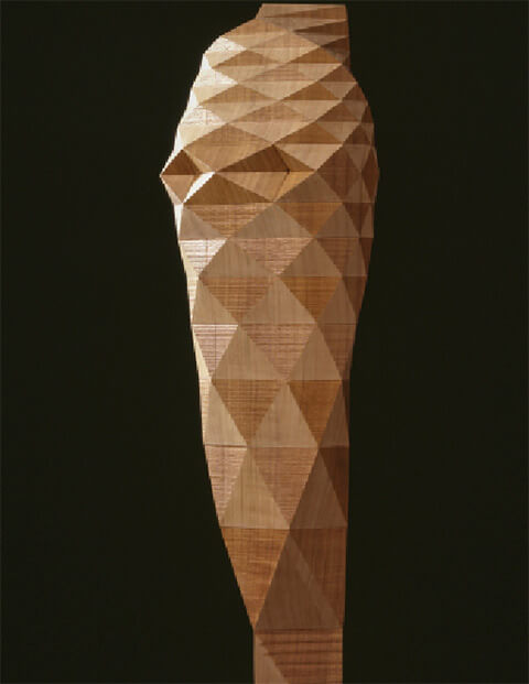 Polyederischer Kopf, 1986, Kirschbaumholz, 70 x 22 x 16 cm
