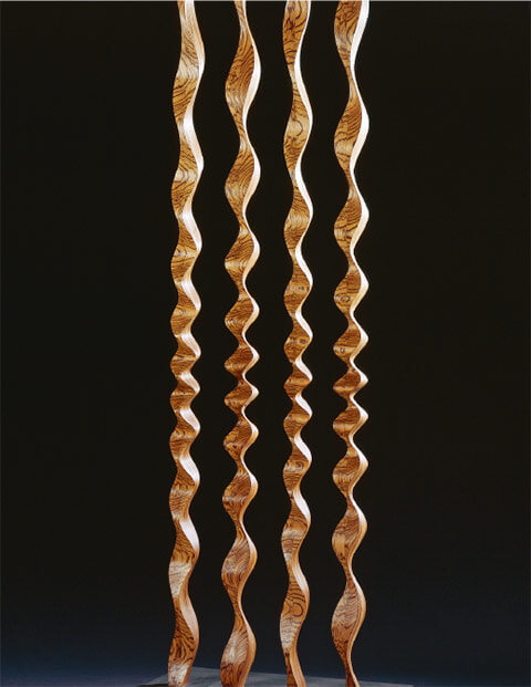 Quattrophonie, 1998, Zebranoholz, 4 x 220 x 8 x 8 cm. Foto WalterGrunder