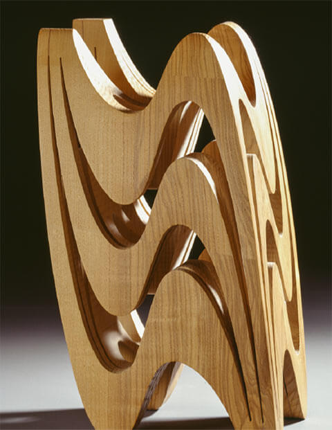 Sinus-parabolische Durchdringung, 1991, Eschenholz, 36 x 25 x 25 cm